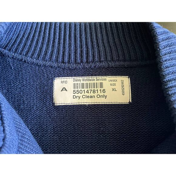 Rare HTF Disney World Castmember Navy Blue Unisex Sweater SzXL - Picture 3 of 13
